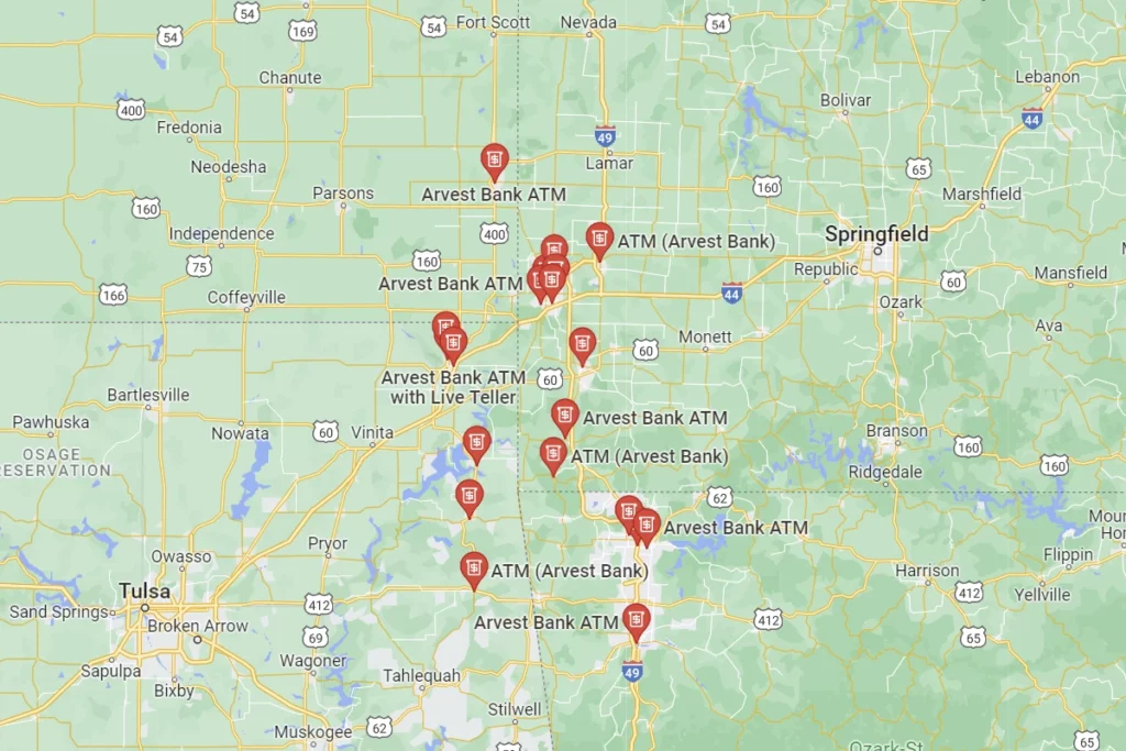 Arvest Bank ATM Locations Near Me