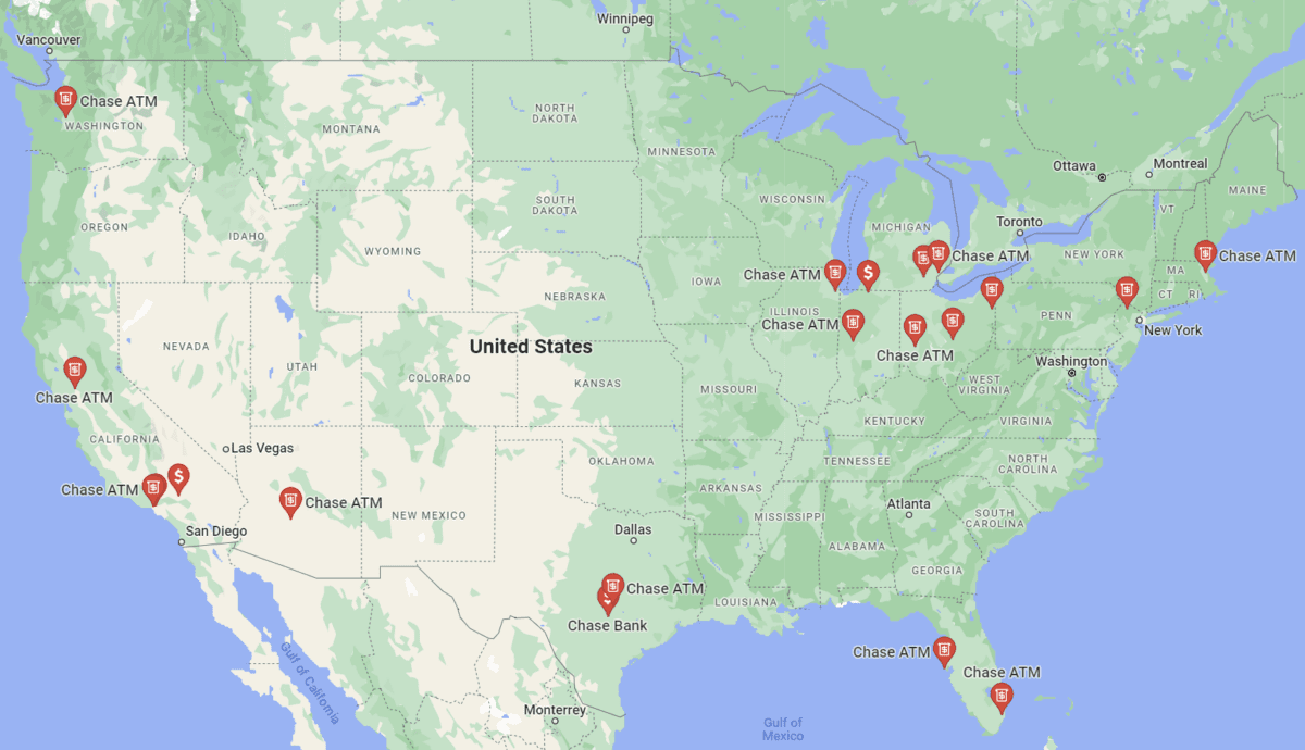 Chase Bank ATM Locations Near Me